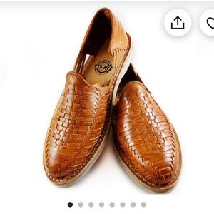 Men’s Brown Handmade Leather Mexican Sandals, Huaraches | Size 8